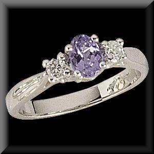 Lovely Genuine Tanzanite Ladies Ring in 14K White Gold