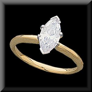 Marquise Solitaire Diamond Engagement and Promise Rings