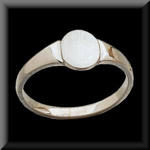 Petite Ladies Signet Ring 14K Yellow or White Gold FREE ENGRAVING