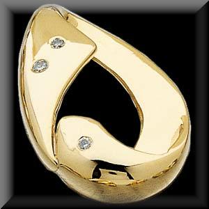 Stunning Tear Drop Shaped Diamond Slide Pendant 14K