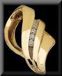 Contemporary Swirl Diamond Slide Pendant 14K