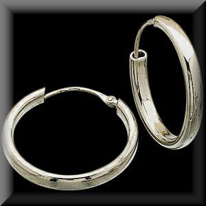 Our High Polished 3/4 inch Platinum Hoop Earrings