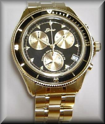 Closeout Belair Brand Gents Seapearl Gold Tone Chronograph Wrist Watch