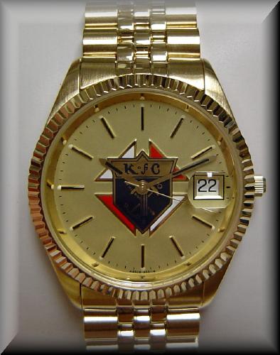 Closeout Belair Brand Gents Knights of Columbus Yellow  Wrist Watch