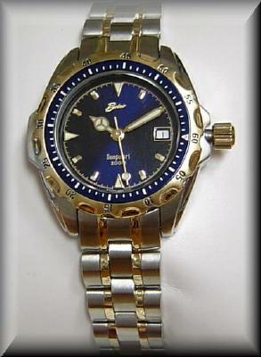 Closeout Ladies Two Tone Sea Pearl Diver Watch Stainless Steel
