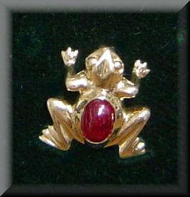 Frog Jewelry Pin Brooch Ruby Frog Lapel or Scatter Pin, Tie Tak
