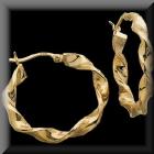 14K flat twisted hoop earring