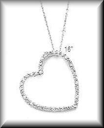 Raymond Jewelers 14K white gold floating heart diamond pendant