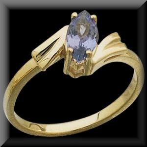 Stunning Genuine Marquise Cut Tanzanite Ladies Ring 14K Yellow Gold
