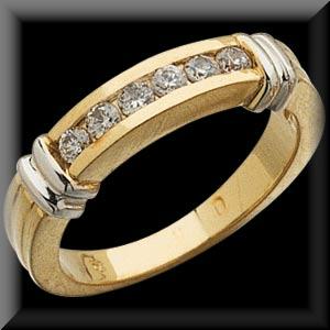 Terrific Two Tone Ladies Channel Set Diamond Band 1/4ctw