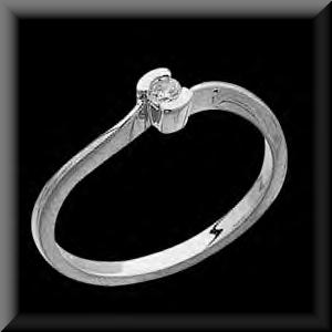 Beautiful Half Bezel Set Diamond Promise Ring 14K Promise your heart