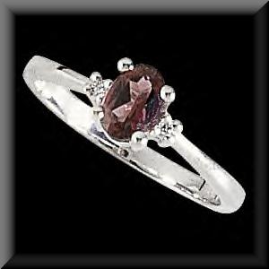 Lovely Rhodolite Garnet and Diamond Ring in Cool 14K White Gold