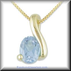 Swirl Style Genuine Oval Gemstone Pendant in 14K Yellow or White