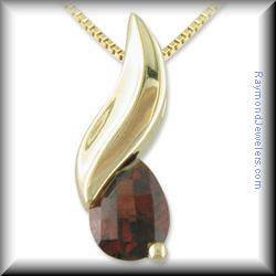 Swirl Style Checkerboard Pear Shape Gemstone Pendant 14K White -Yellow