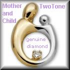 Mother & Child Two tone pendant with Diamond