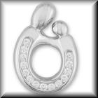 White Gold Channel set Diamond Mother & Child Pendant