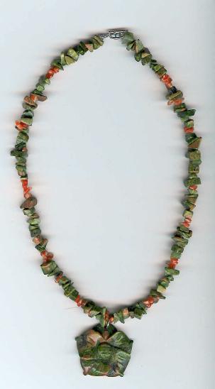 Earth Tone Flower Gemstone Bead Necklace by Sarah Ann