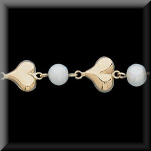 Darling Genuine Cultured Pearl and 14K Yellow Gold Bracelet