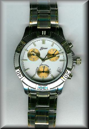 Closeout Belair Brand Gents Two Tone Chronograph Wrist Watch