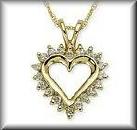 Lovely Genuine Diamond Heart Pendants