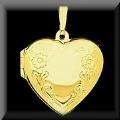 Romantic Heart Shaped 14K Yellow Gold Locket