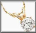 Elegant Round Diamond Solitaire Pendant in 14K White or Yellow Gold
