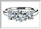 Beautiful Platinum Three Stone Diamond Anniversary or Engagement Ring