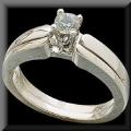 Sleek Platinum Diamond Engagement Ring Set .25ct