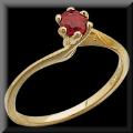 Petite Genuine Ruby Ring 14K Yellow Gold