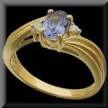 Classic Genuine Tanzanite Ladies Ring 14K Gold