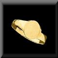yellow gold petite ladies signet ring