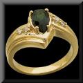 Stunning Genuine Green Pear Shape Tourmaline Ring 14K