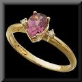 Lovely Genuine Pink Tourmaline Ladies Ring 14K Yellow Gold