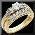 Impressive Diamond Engagement Ring Bridal Set 14K Gold