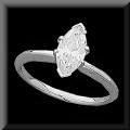marquise solitaire engagment ring in 14K white gold