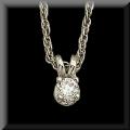 Lovely Platinum and Diamond Solitaire Pendant with Chain