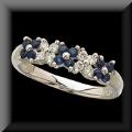 Stunning Flower Motif Genuine Blue Sapphire, Emerald or Ruby Ring 14K
