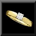 Modern Solitaire Diamond Engagement Ring Yellow or White Gold