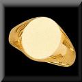Men's  Solid 14K Yellow or White Gold Signet Ring FREE ENGRAVING