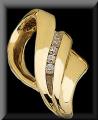 Contemporary Swirl Diamond Slide Pendant 14K