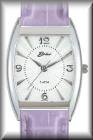 Raymond Jewelers :  Terrific and brand new ladies stainless steel wrist watch comes with easy-to-change genuine leather watch bands in a rainbow of colors. Details here.