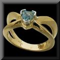 Striking Trillion Cut Swiss Blue Topaz Ring in 14K Yellow Gold