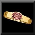 Bezel Set Genuine Rhodolite Garnet Ring in 14K Gold