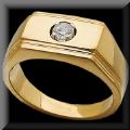 Distinguished Men's Solitaire  Diamond Promise Ring in 14K Gold