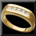  Men's Princess Cut Diamond Band in 14K  Gold or Platinum