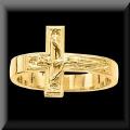 Ladies 14K Yellow or White Gold Cross Ring