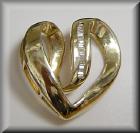 Beautiful Baguette Diamond Heart Shape Slide Pendant 14K Yellow Gold