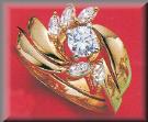 Impressive Marquise and Round Diamond Bridal Set 14K Gold