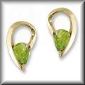 Checkerboard Pear Shape Genuine Gemstone Earrings 14K