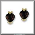 Faceted Heart Shaped Genuine Gemstone Earrings 14K